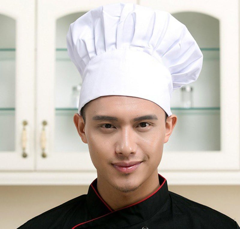 Hyzrz Chef Hat Adult Adjustable Elastic Baker Kitchen Cooking Chef Cap - Image 5